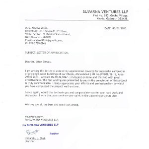 Suvarna Ventures LLP Appreciation